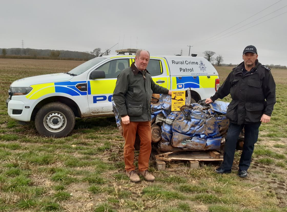 pic of crushed car as a result of hare coursing