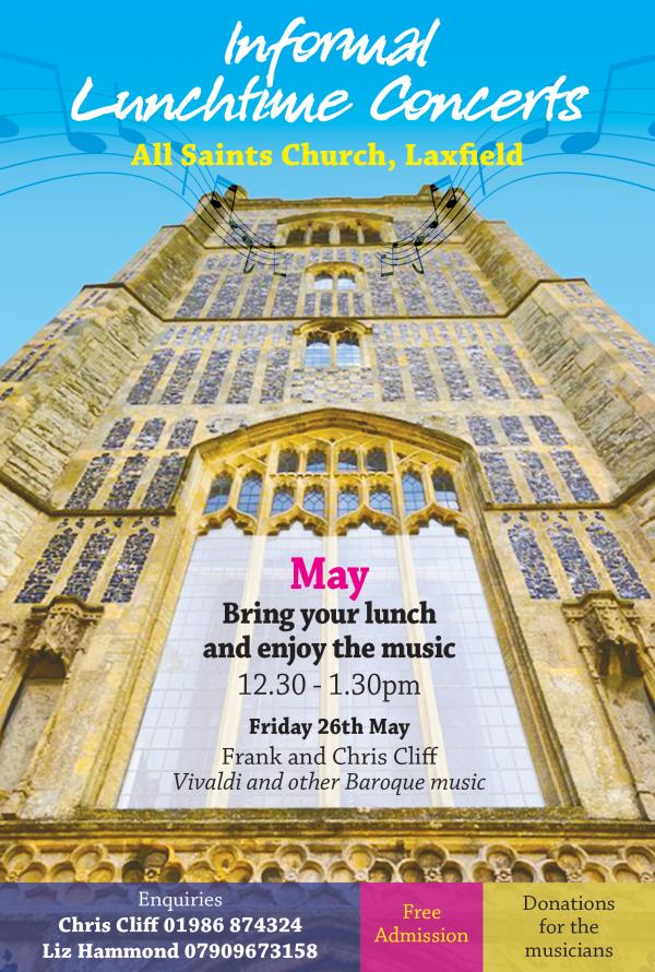  Lunchtime concerts at All Saints Church, Laxfield – May