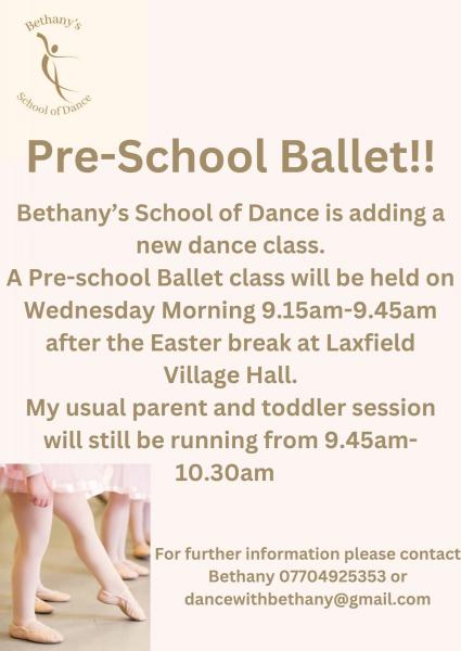 Poster about Pre-School Ballet with Bethany