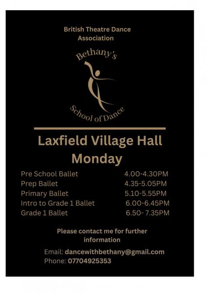 Poster about weekly Dance Classes with Bethany 