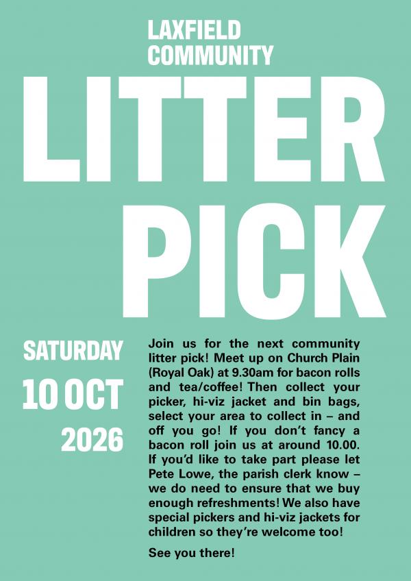 Join the Community Litter Pick Saturday 10 October 2026