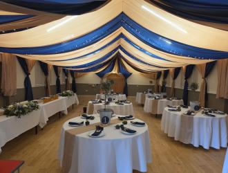 Set up for a wedding reception April 2026
